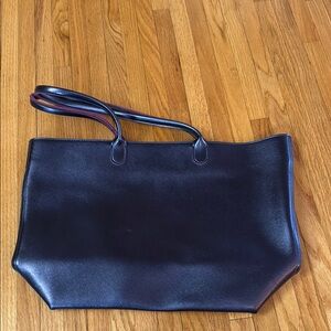 Bath & Body Works Black Tote Bag Leather-Like Spacious
